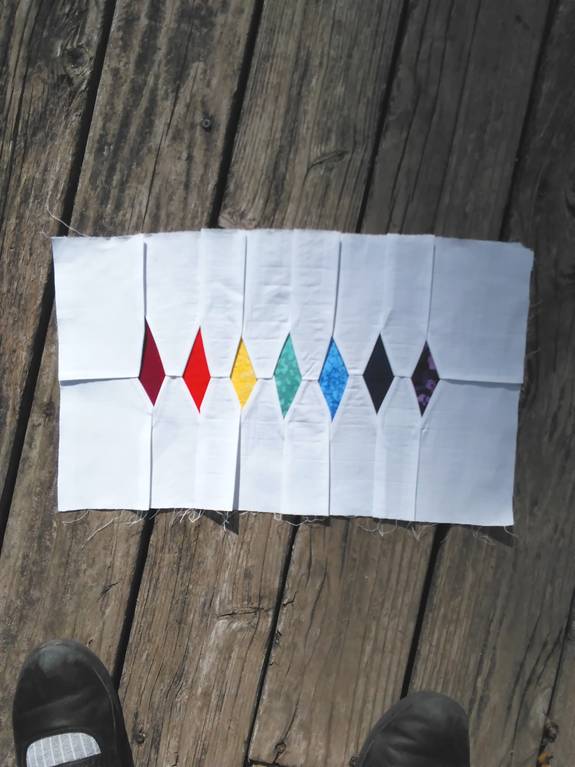 Harper's Star Scale with color elements - designer Patricia C. Coleman - whole cloth