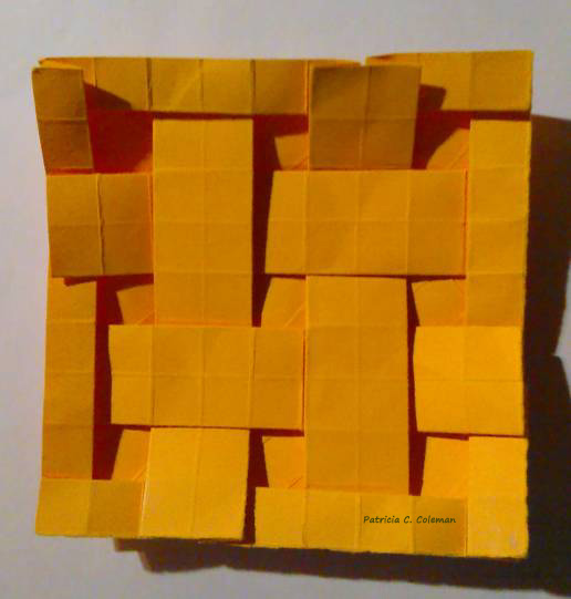 Square Weave reverse, folded by Patricia C. Coleman, pleat designer E. Gjerde.  