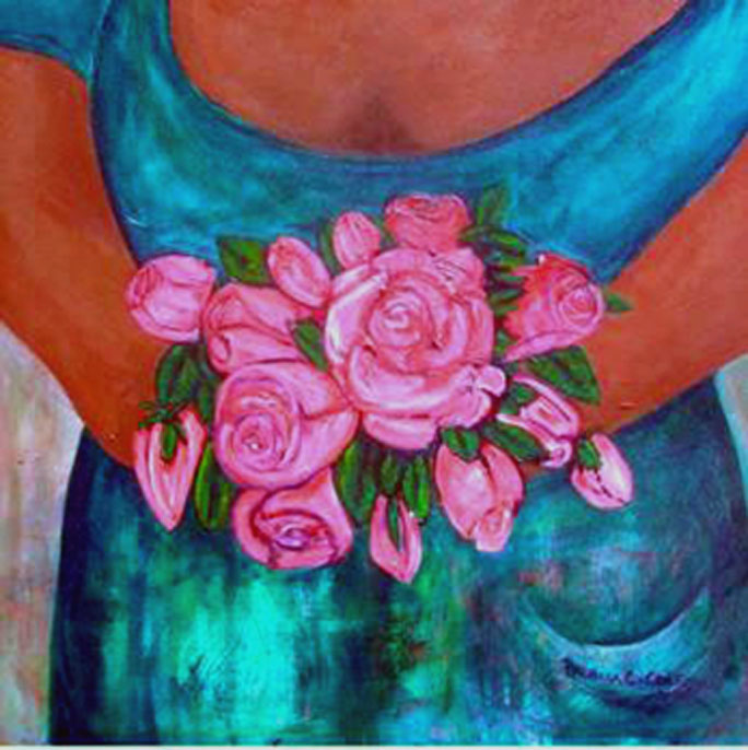 Roses for You, Patricia C. Coleman, acrylic on canvas